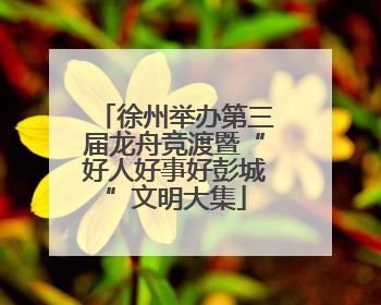 徐州举办第三届龙舟竞渡暨“好人好事好彭城”文明大集