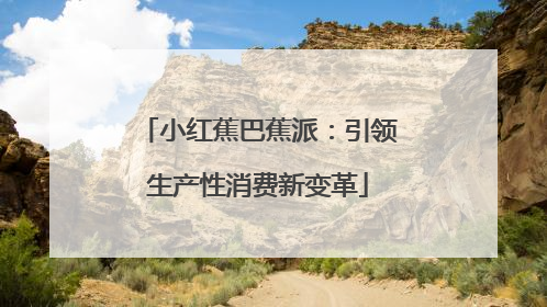 小红蕉巴蕉派：引领生产性消费新变革