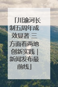 川渝河长制五周年成效显著 三方面看两地创新实践｜新闻发布最前线