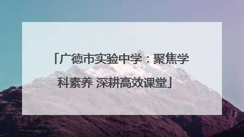 广德市实验中学：聚焦学科素养 深耕高效课堂