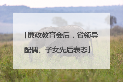 廉政教育会后，省领导配偶、子女先后表态