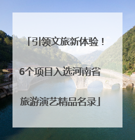 引领文旅新体验！6个项目入选河南省旅游演艺精品名录