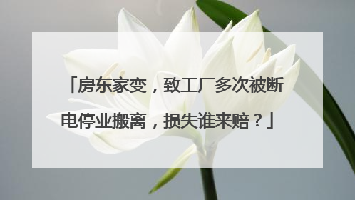 房东家变，致工厂多次被断电停业搬离，损失谁来赔？