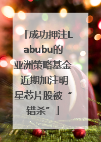 成功押注Labubu的亚洲策略基金 近期加注明星芯片股被“错杀”