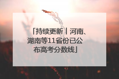 持续更新︱河南、湖南等11省份已公布高考分数线