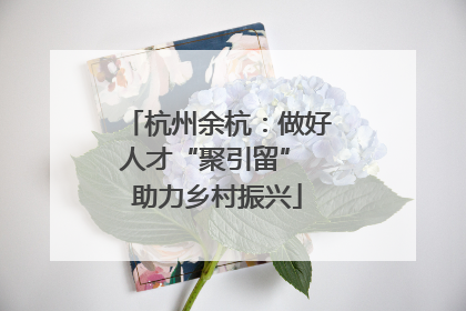 杭州余杭：做好人才“聚引留” 助力乡村振兴