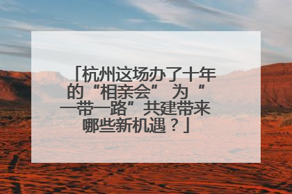 杭州这场办了十年的“相亲会” 为“一带一路”共建带来哪些新机遇？