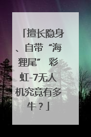 擅长隐身、自带“海狸尾” 彩虹-7无人机究竟有多牛？