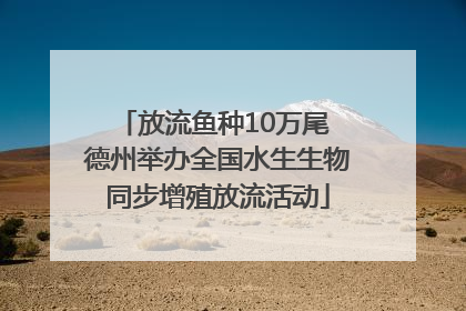 放流鱼种10万尾 德州举办全国水生生物同步增殖放流活动