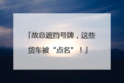 故意遮挡号牌，这些货车被“点名”！
