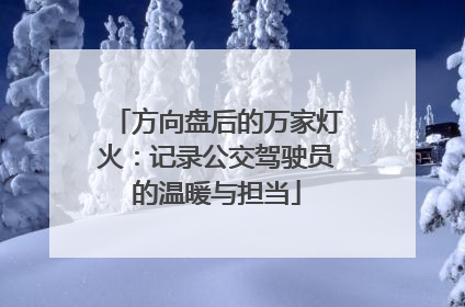 方向盘后的万家灯火：记录公交驾驶员的温暖与担当
