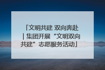 文明共建 双向奔赴｜集团开展“文明双向共建”志愿服务活动