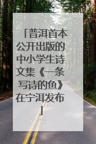 普洱首本公开出版的中小学生诗文集《一条写诗的鱼》在宁洱发布