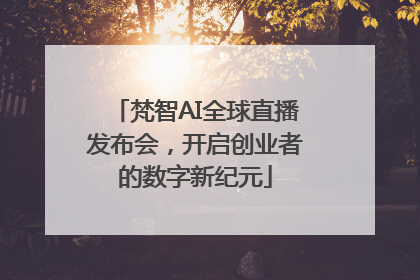 梵智AI全球直播发布会，开启创业者的数字新纪元
