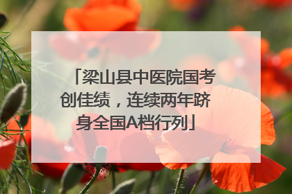 梁山县中医院国考创佳绩，连续两年跻身全国A档行列