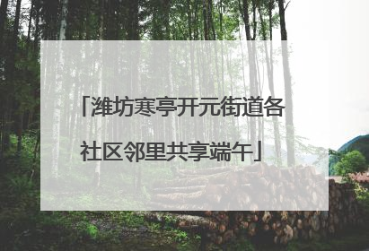 潍坊寒亭开元街道各社区邻里共享端午