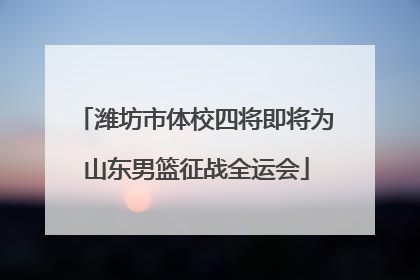 潍坊市体校四将即将为山东男篮征战全运会