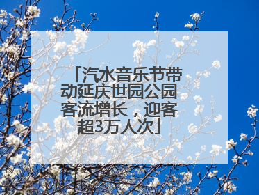 汽水音乐节带动延庆世园公园客流增长，迎客超3万人次
