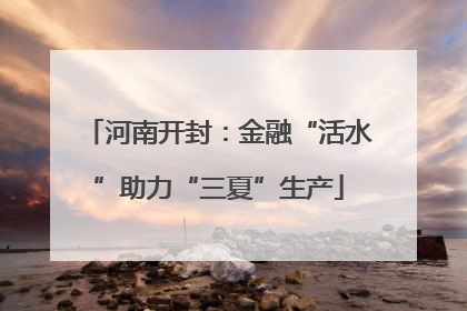 河南开封：金融“活水”助力“三夏”生产
