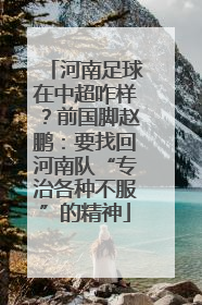 河南足球在中超咋样？前国脚赵鹏：要找回河南队“专治各种不服”的精神