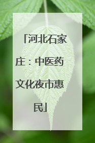 河北石家庄：中医药文化夜市惠民