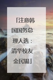 注意韩国国务总理人选：清华校友金民锡