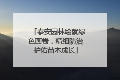 泰安园林绘就绿色画卷，精细防治护佑苗木成长