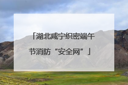 湖北咸宁织密端午节消防“安全网”