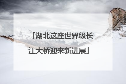 湖北这座世界级长江大桥迎来新进展