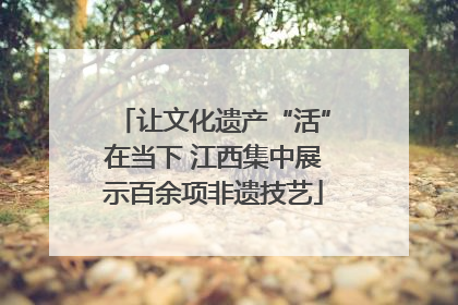 让文化遗产“活”在当下 江西集中展示百余项非遗技艺