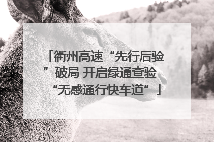 衢州高速“先行后验”破局 开启绿通查验“无感通行快车道”