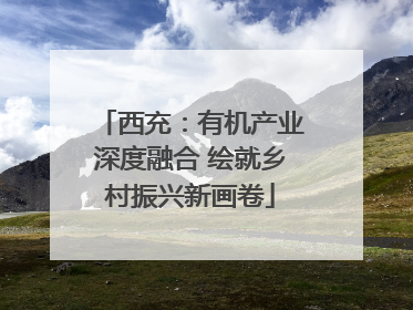 西充：有机产业深度融合 绘就乡村振兴新画卷