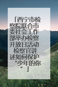 西宁市检察院联合市委社会工作部举办检察开放日活动 检察官讲述如何保护“少年的你”