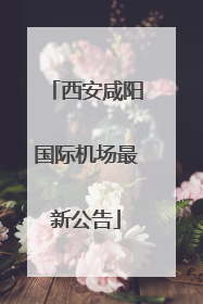 西安咸阳国际机场最新公告