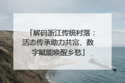 解码浙江传统村落：活态传承助力共富、数字赋能唤醒乡愁