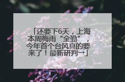 还要下6天，上海本周梅雨“全勤”，今年首个台风真的要来了！最新研判→