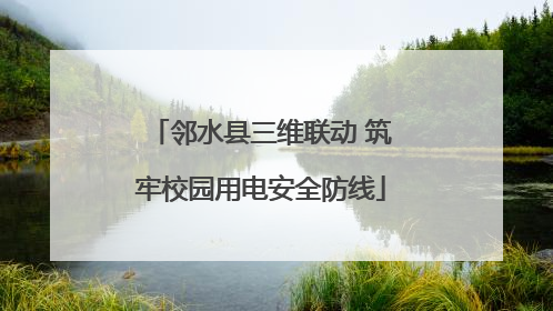 邻水县三维联动 筑牢校园用电安全防线