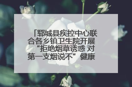 郓城县疾控中心联合各乡镇卫生院开展“拒绝烟草诱惑 对第一支烟说不”健康教育宣传活动