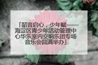 韶音启心，少年赋——海淀区青少年活动管理中心华乐室内交响乐团专场音乐会圆满举办
