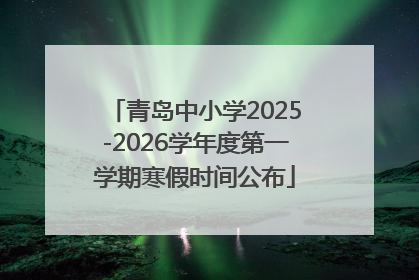 青岛中小学2025-2026学年度第一学期寒假时间公布