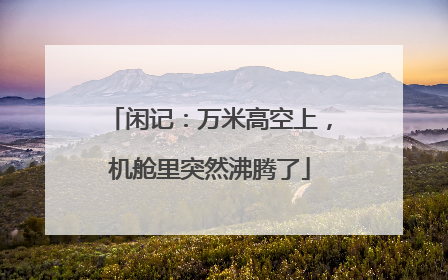闲记：万米高空上，机舱里突然沸腾了