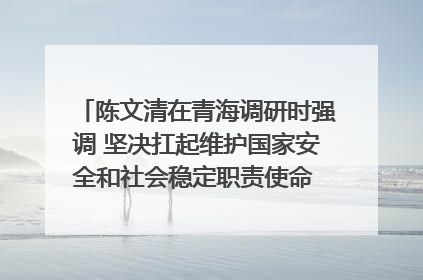 陈文清在青海调研时强调 坚决扛起维护国家安全和社会稳定职责使命 为谱写中国式现代化青海篇章贡献政法力量