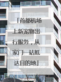 首都机场上新宠物出行服务，从家门一站抵达目的地