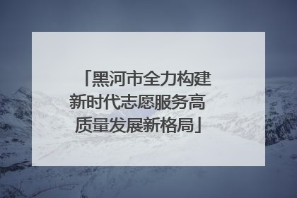 黑河市全力构建新时代志愿服务高质量发展新格局