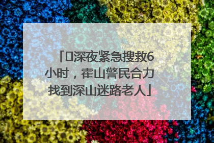 ﻿深夜紧急搜救6小时，霍山警民合力找到深山迷路老人