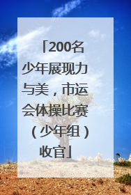 200名少年展现力与美，市运会体操比赛（少年组）收官