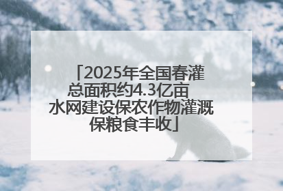 2025年全国春灌总面积约4.3亿亩 水网建设保农作物灌溉 保粮食丰收