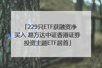 229只ETF获融资净买入 易方达中证香港证券投资主题ETF居首