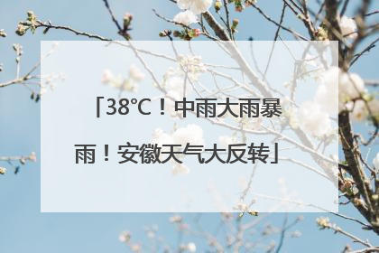 38℃！中雨大雨暴雨！安徽天气大反转