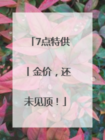 7点特供丨金价，还未见顶！